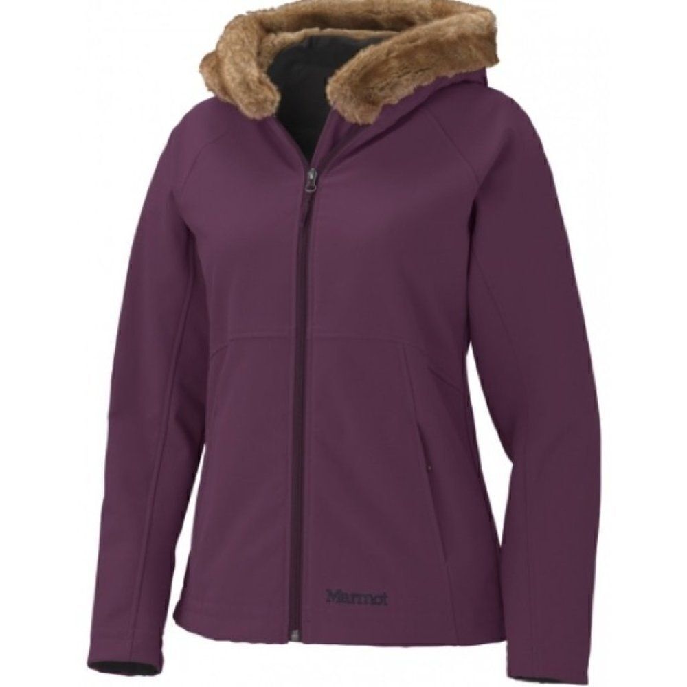 Marmot Purple Fur Trim Hooded Furlong Jacket Sz S